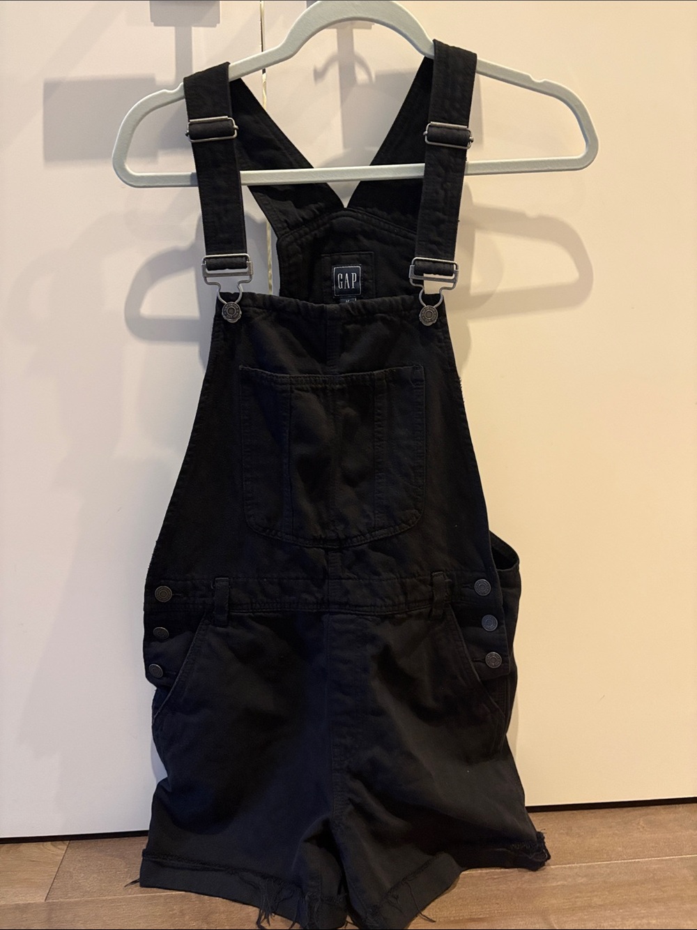 GAP Black Short Denim Overalls